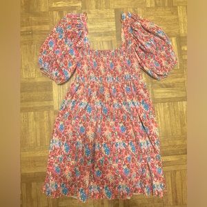 Zara floral print size S puff sleeve mini dress.